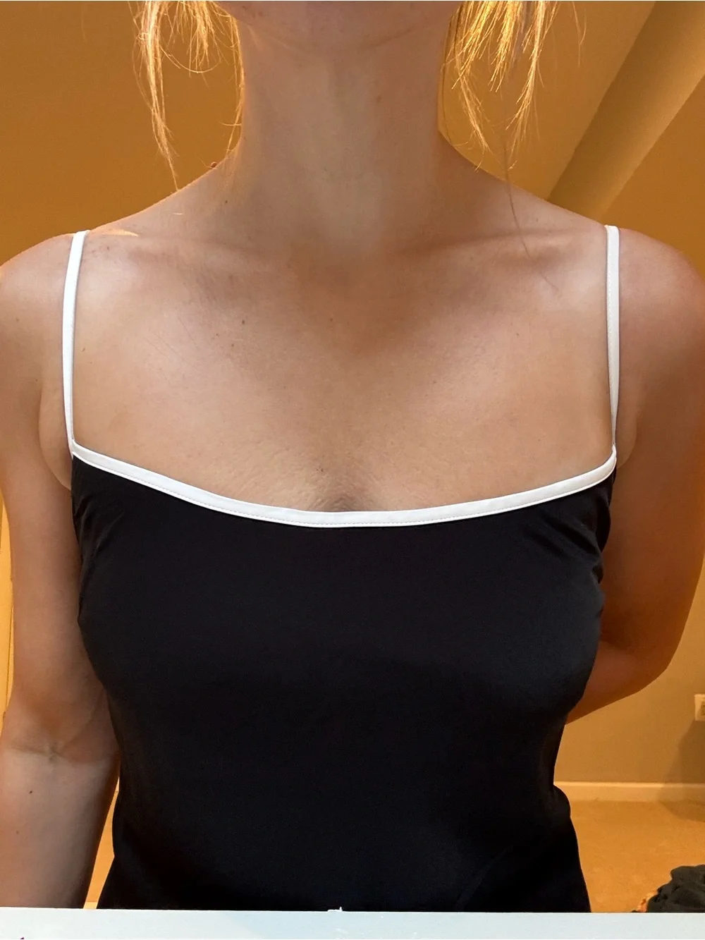 Abercrombie & Fitch Black Maxi Slip Dress with White Trim